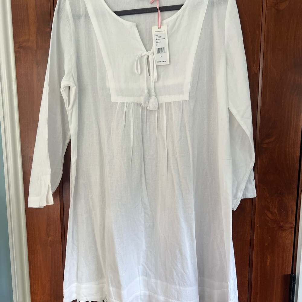 Vineyard Vines White Tassel Tie Cotton Cover Up